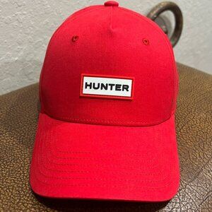 Hunter Red Baseball Trucker Cap Hunter brand logo